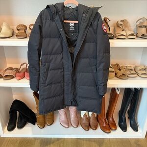Canada Goose Dark Blue Coat with Fur Trim
